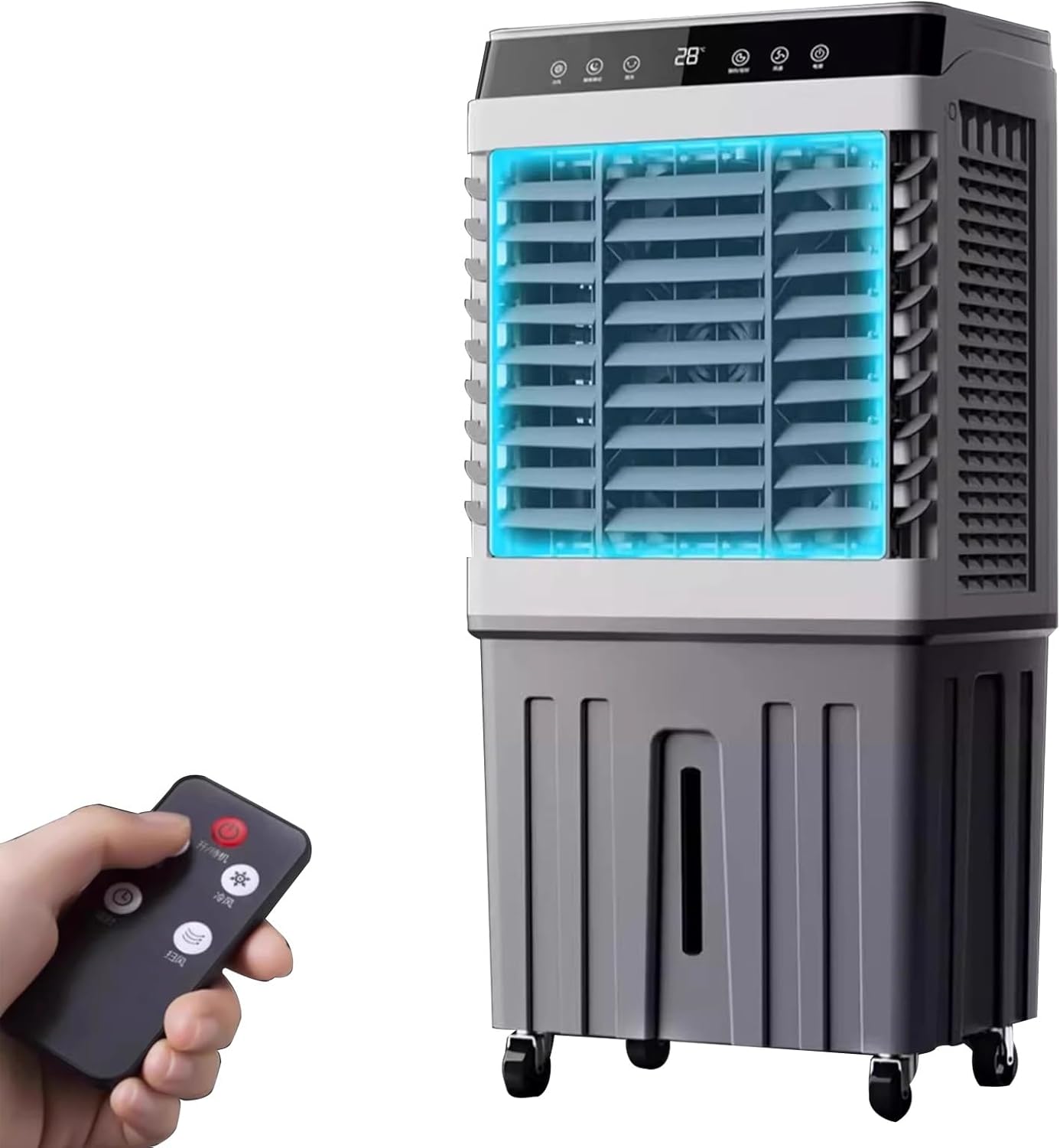 Evaporative Air Cooler for Room, 3 in 1 Portable Swamp Cooler, Air Conditioner Portable, 90°Oscillation, 3 Speed 7.5H Timer, 75L Large Capacity Water Tank for Garage, Patio, Outdoor