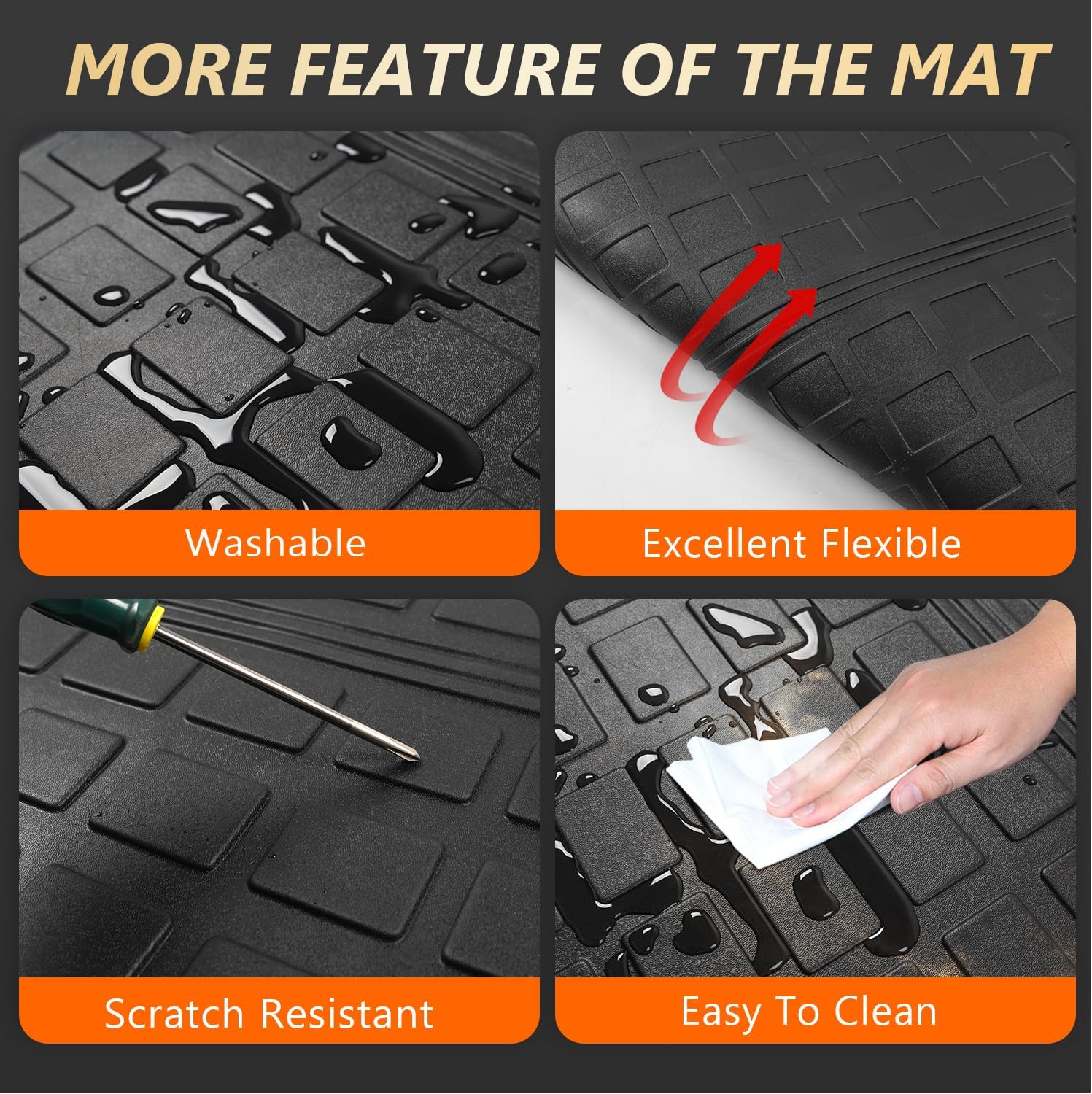 powoq Floor Mat Compatible with 2018-2023 Subaru Crosstrek Impreza Cargo Mat Floor Liner TPE Back Seat Protector Trunk Cargo Liner Replacement for 2018-2023 Subaru Crosstrek Accessories