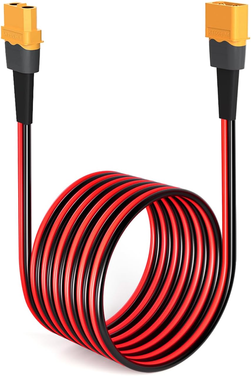10AWG 50FT XT60 Extension Cable 2 6 10 20 35 50 75 100FT XT60 Female to Male Connector for RC Battery Portable Power Station Solar Panel(50FT)
