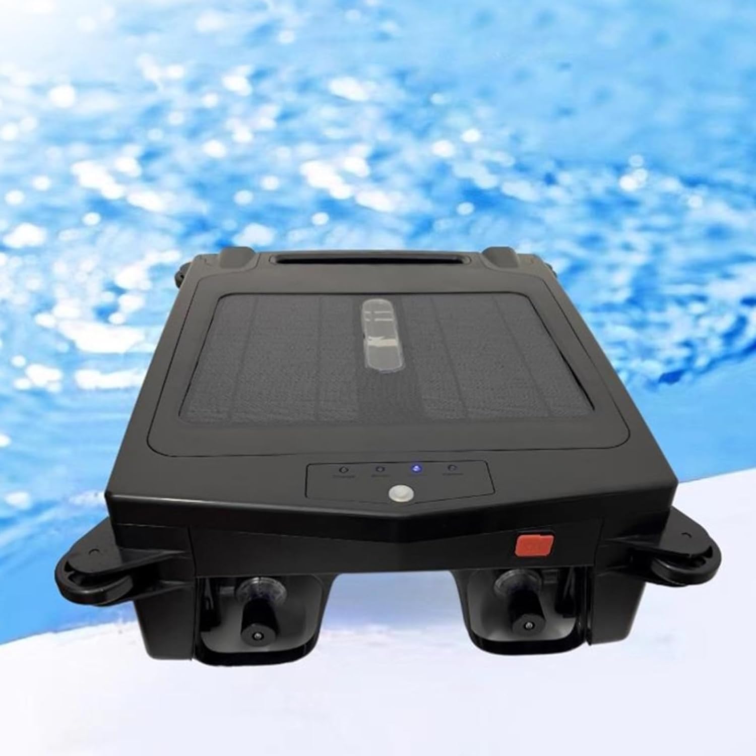 Pool Cleaner Robot with Solar and Rechargeable Dual Mode, Cordless Robotic Pool Cleaner, 4 L Skimmer Basket & Automatic Steering, 2500 mAh Battery, for Home/Swimming Pool