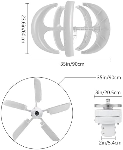 13000W Wind Turbine Generator Kit - Portable 12V/24V/48V/72V/110V/220V, 5-Blade Design, Smart Controller, Efficient Off-Grid Renewable Energy for Home, RV, and Camping