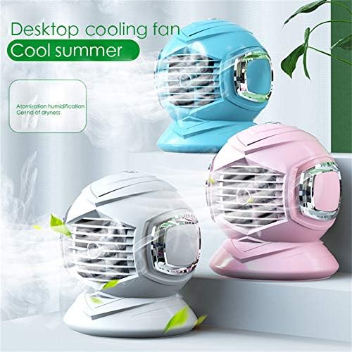 Portable Air Conditioner, Rechargeable Mini Personal Air Cooler Fan with 3 Speed Modes, USB Powered Humidifier, Auto Oscillation Desk Fan for Room Office (Blue)