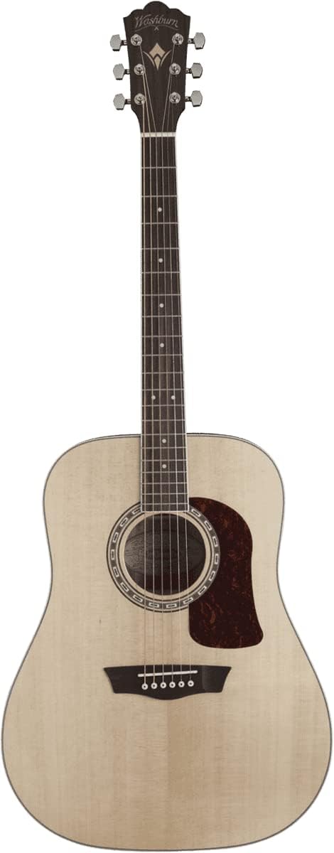 Washburn 6 String Acoustic Guitar, Natural Gloss (HD10S-O)