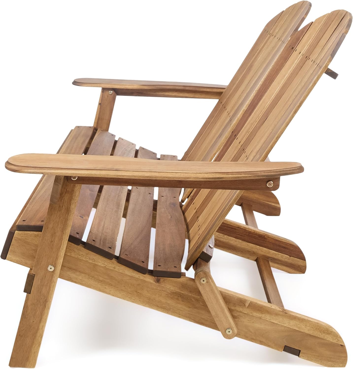Adirondack Outdoor Chairs - Outdoor Loveseat with Slat-Backed, Wooden Patio Chairs with Wood Frame and Armrest for Fire Pit, Backyard, Garden, Poolside