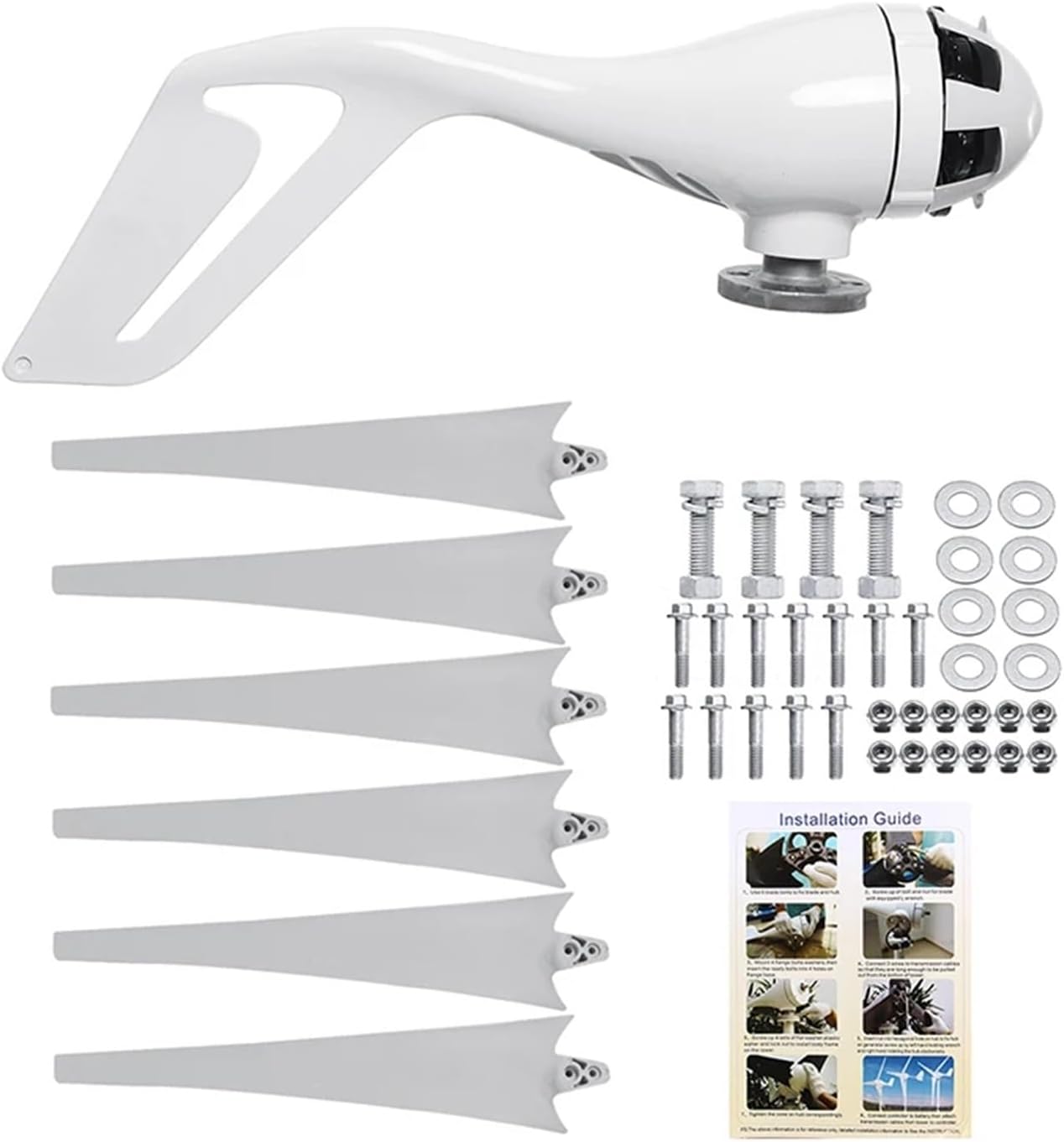 Wind Turbine Generator Kit, 6000W Horizontal Wind Turbine nerator Fit for Street Lamps Monitoring Boat Free Energy Windmill for Hybrid Solar Wind System(12V)