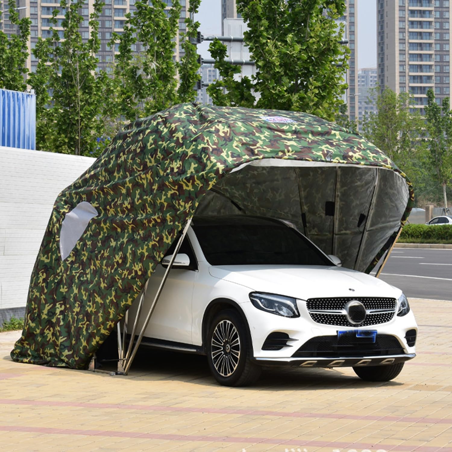 Heavy Duty Carport, Fully Automatic Large Huge Portable Garage, Stainless Steel Material Folding Telescopic Car Tent, for Outdoor Camping (19 * 8.2 * 8ft)