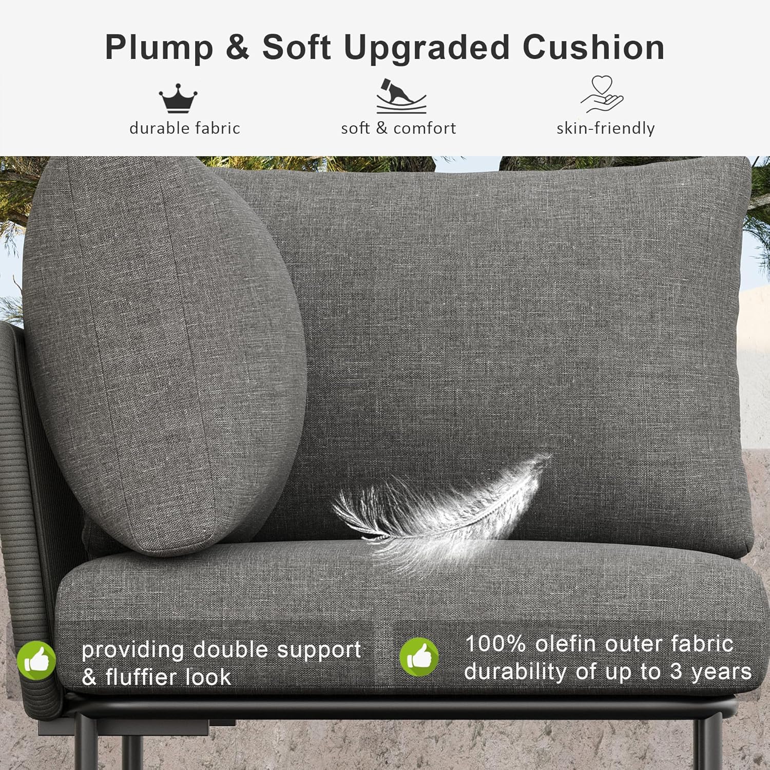 LayinSun 9 Pieces Aluminum Patio Furniture Set, Modern Modular Sectional Sofa with Fire Pit Table and Upgrade Thickness Cushion