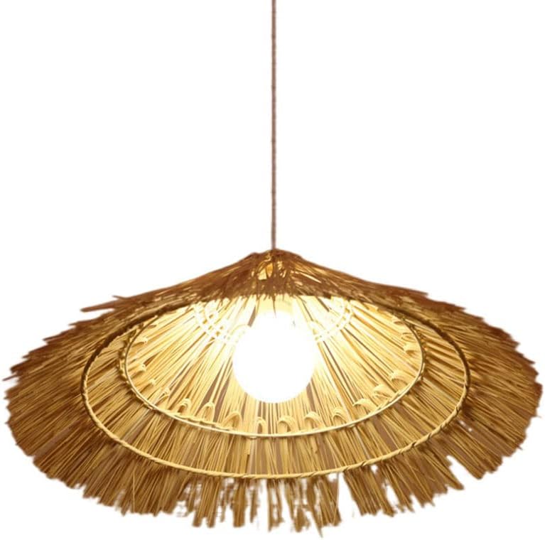 Hat-Shaped Bamboo Pendant Lamp, Hand-Woven Rattan Hanging Light, E27 Lamp Holder, Flush Mount Bamboo Chandelier, Living Room, Study Room Decoration Lighting Fixture
