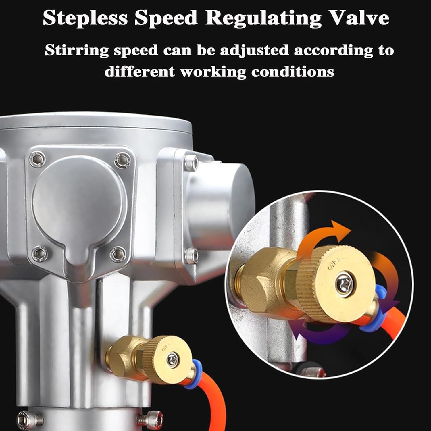 1/8HP Pneumatic Mixer, 1 Gallon Automatic Lift Air Agitator, Desktop Vertical Coatings Mixing Machine, with Stand, for Viscous Liquid Ink Dye Chemicals