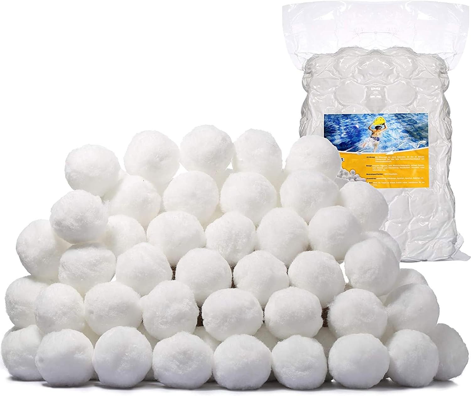 Pool Filter Balls, 3.3 Lbs Reusable Sand Filter Balls, Fiber Filter Media, for Outdoor Swimming Pools