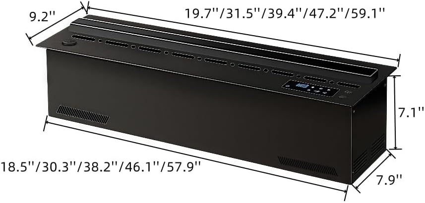 Smart Electric Fireplace, Modern Built - in Electric Fireplace, 3D Holographic Fireplace, Recessed Humidifier for Living Room Office TV Stand Units(47.2'')