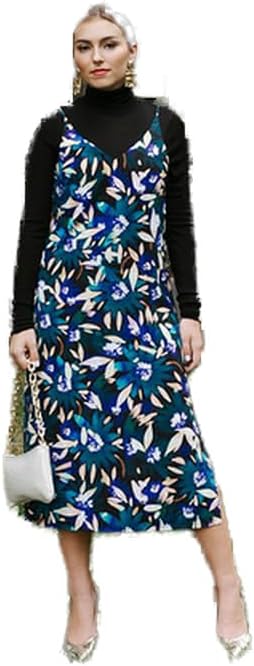 Womens Mara V-Neck Midi Slip Dress