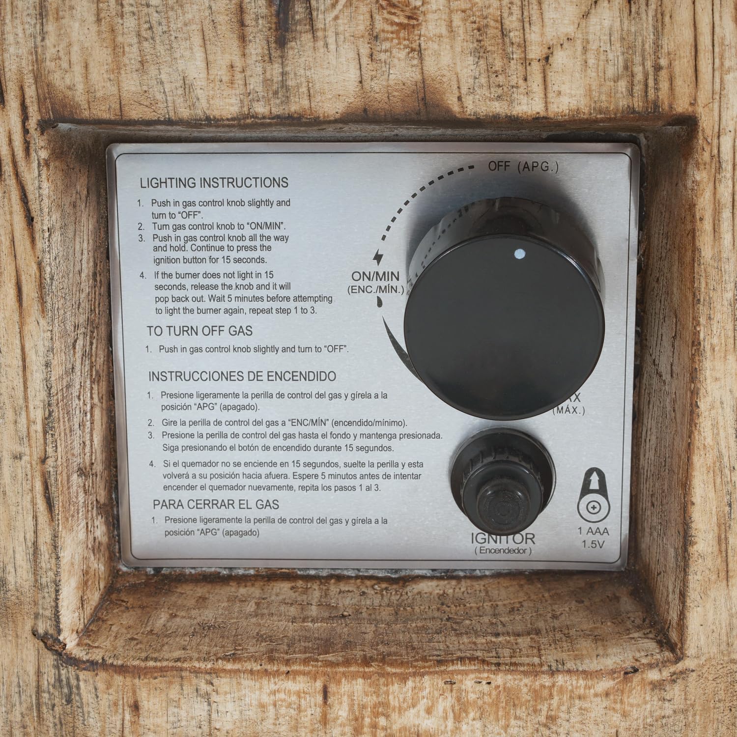 Patio Propane Fire Pit, 30,000BTU, Wood Pattern Brown Magnesium Oxide Efficient and Warm Outdoor Lawn Cozy Gatherings