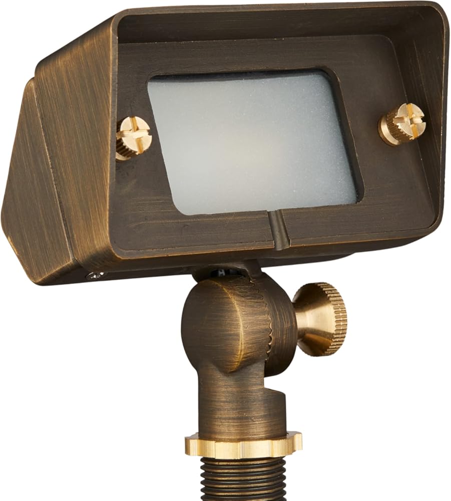 VOLT Gentle Splash Cast Brass 12V Flood Light (Bronze) for Low Voltage Landscape Lighting of Outdoor Wall, Garden or Yard