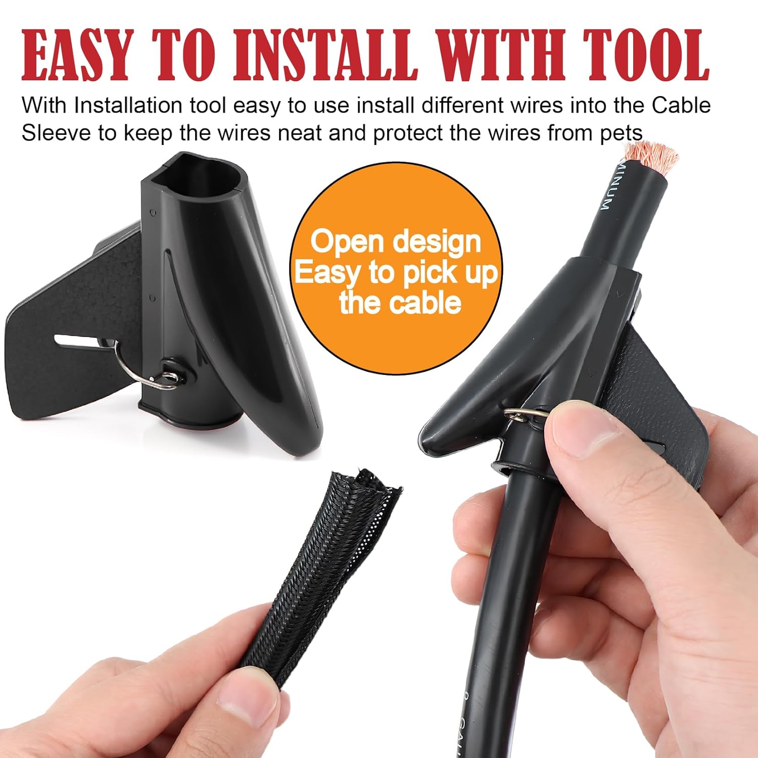 1/0 Gauge Wire CCA (20Ft Each Black/Red) Primary Automotive Wire with Lugs Kit,1/2 Inch Cable Split Sleeving,Battery Cable,Car Amplifier Power Ground Wires,Amp Install Wiring