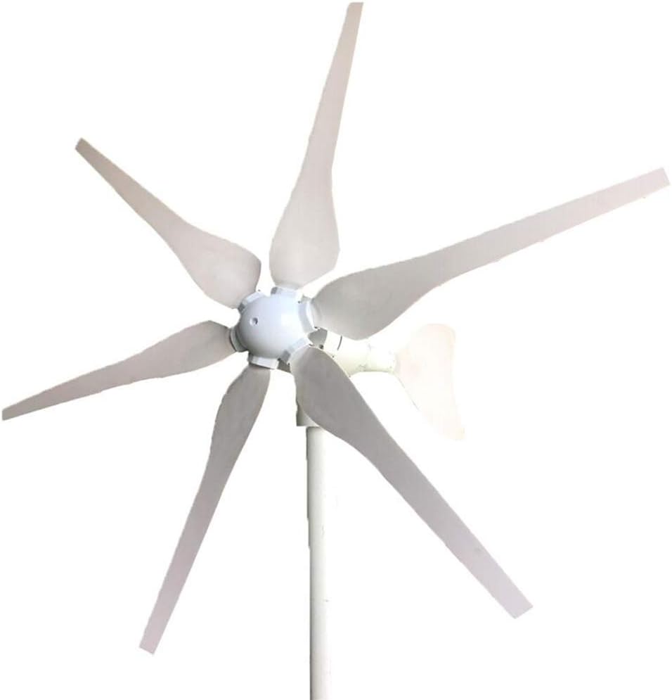 800W Horizontal 6 Blades Wind Generator Turbine 12V/24V Windmill with Charge Controller for Home Use,12v