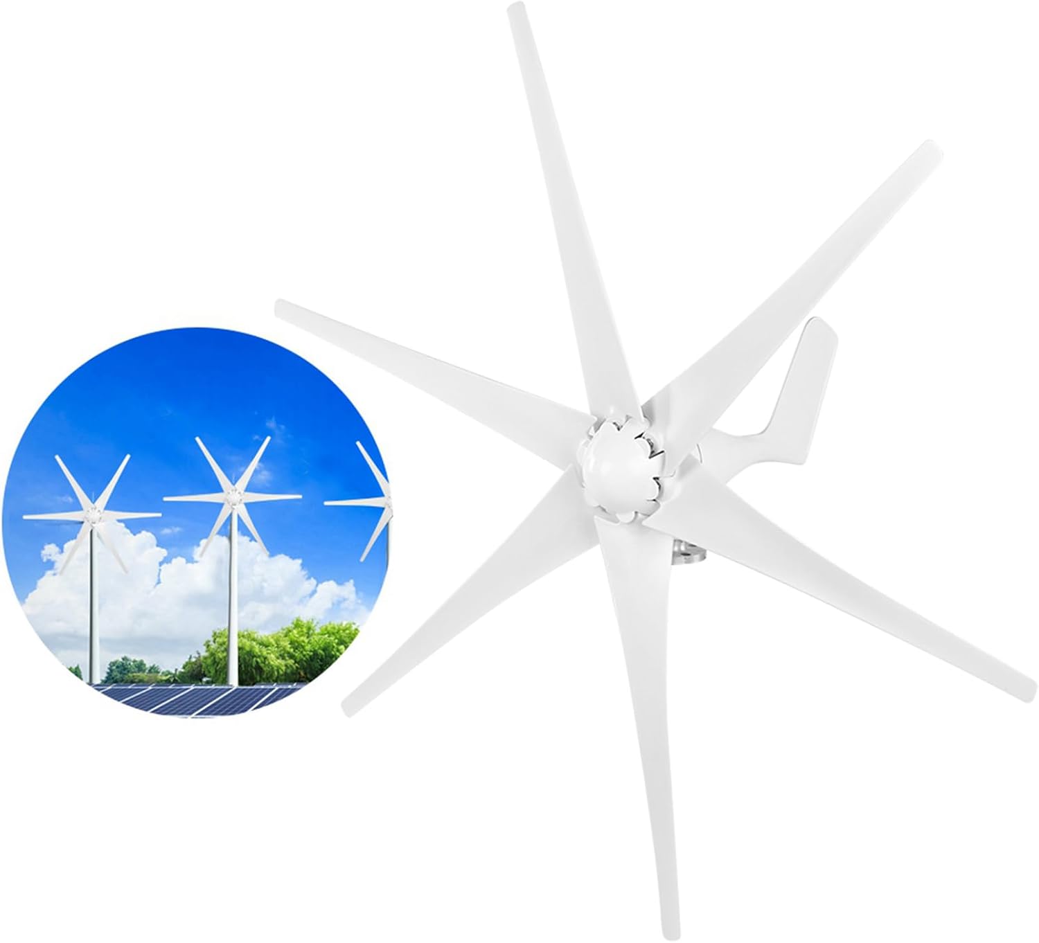 6-Blade Small Wind Turbine Generator 1600W 24V for Solar and Wind Hybrid Power Systems Industrial Grade Professional