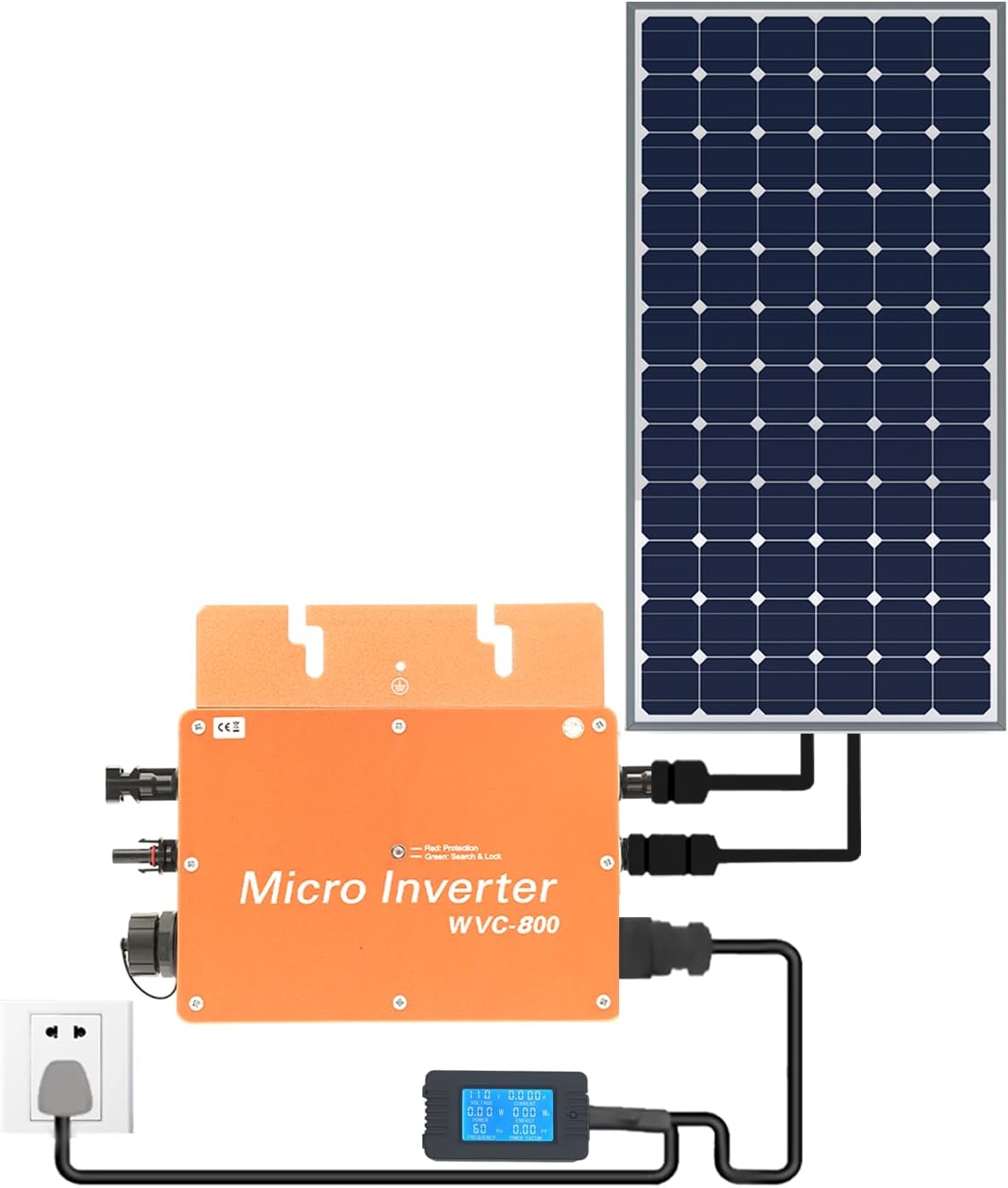 800W Solar Power Inverter, 120V Solar Power Inverter with LCD Display, Full Digital SPWM Control Technology, Pure Sine Wave Inverter for Outdoor/Camping/RV/Truck/Boat(Gold)