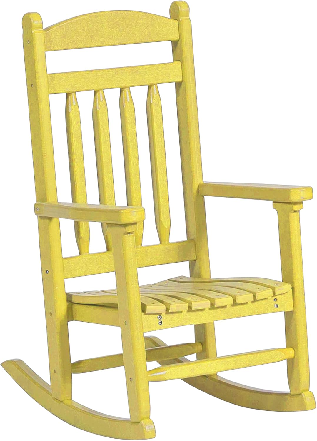 DutchCrafters Kids Porch Rocking Chair, Toddler Rocker for Ages 2-6, Kids Plastic Patio Set Rocking Chair Indoor or Outdoor Playhouse Accessories - Amish Made in USA (Yellow)