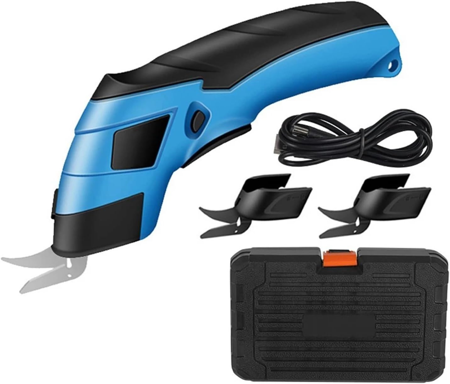 USB Rechargeable Cordless Electric Tailoring Scissors for Cotton Fabric/Cardboard/Leather/Cloth Flectrie Cloth Cutting Tool(Plastic Box 2 Cutter)