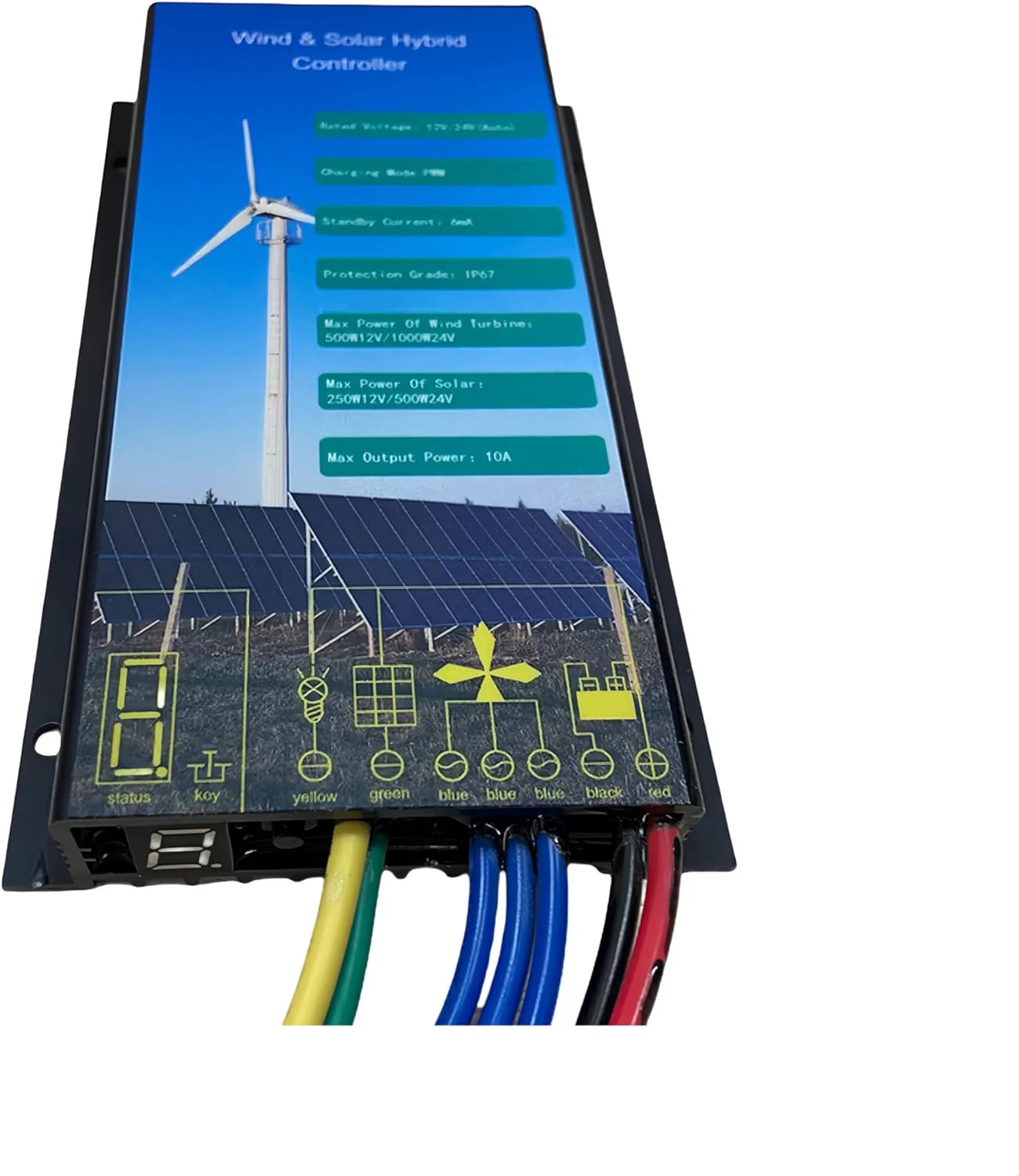 12V/24V Auto Match Mini Wind Generator Controller,MPPT Wind Turbine Charge Controller Automatic IP67 Wind Power Regulator Suitable for 400W Wind Turbine System,12V