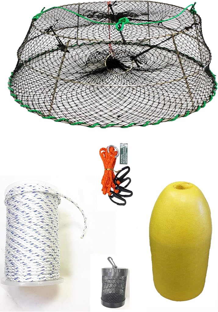 KUFA Sports Tower Style Stainless Steel Prawn Trap with Prawn Trap Accessory Combo (CT76+PNS1+HA2)