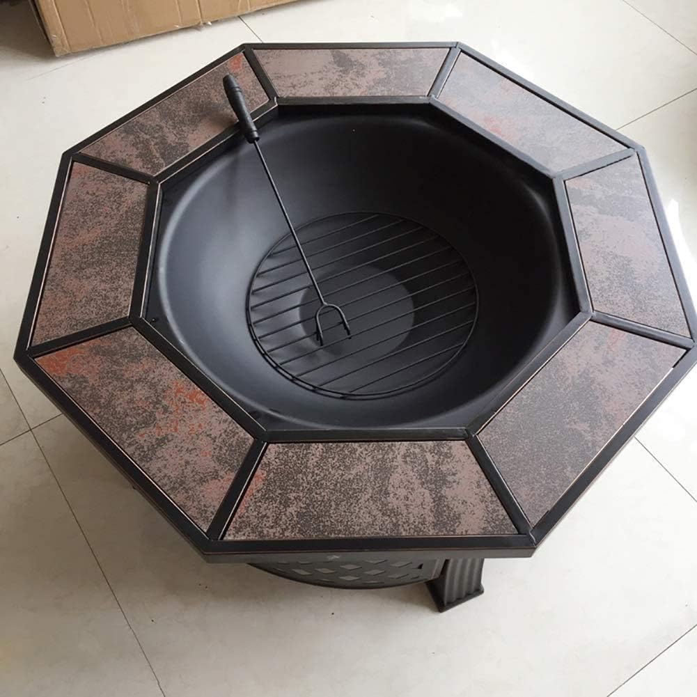 Fire Pits Outdoor Wood Burning Fire Pits Outdoor Fire Wood Burning Patio Coal Grill Firepit for Outside Grill Charcoal Smokeless Grill with Spark Screen Poker with Cover BBQ Cooking for Outside Campin