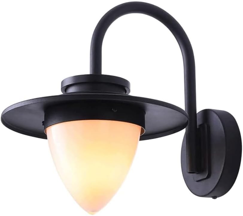 Simple Style Metal Wall Lamp, Creative Glass Lampshade Wall Light, Embedded Ceiling Wall Lantern, E27 Single-Ended Wall Sconces, Porch Aisle Wall-Mounted Lighting Fixtures