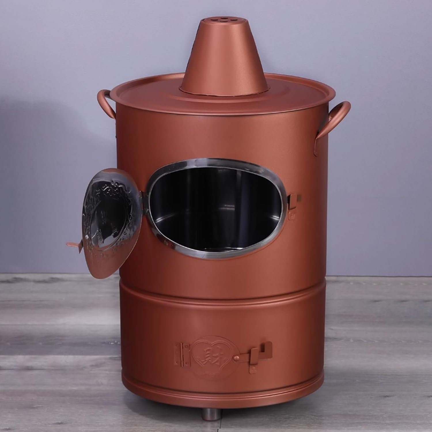 Stainless Steel Burn Barrel, Outdoor Incinerator Drum, Safe Fire Pit Bin, for Wood Paper Leaf Trash Deck, Balcony