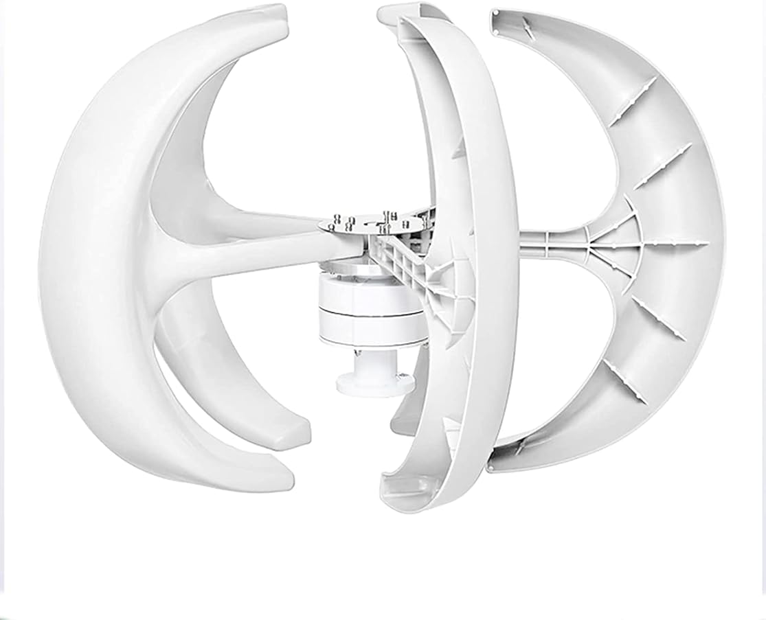 LiuSj JUnSt 8000W White Turbine Wind Turbine Generator Kit, 5 Blades Lantern Vertical Axis Wind Turbine Generator with Controller,24v