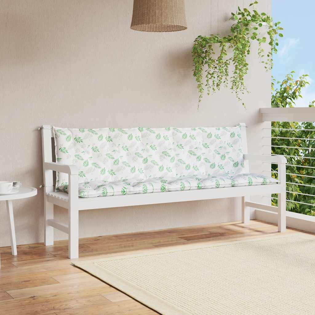 Garden Bench Cushions 2 pcs Leaf Pattern Oxford Fabric,Outdoor Bench Cushions Set Ultrasoft and WaterResistant for Garden and Patio Patio Furniture Accessories, Cushions