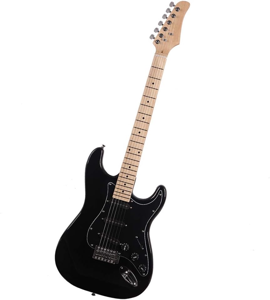Stylish Electric Guitar with Black Pickguard Black