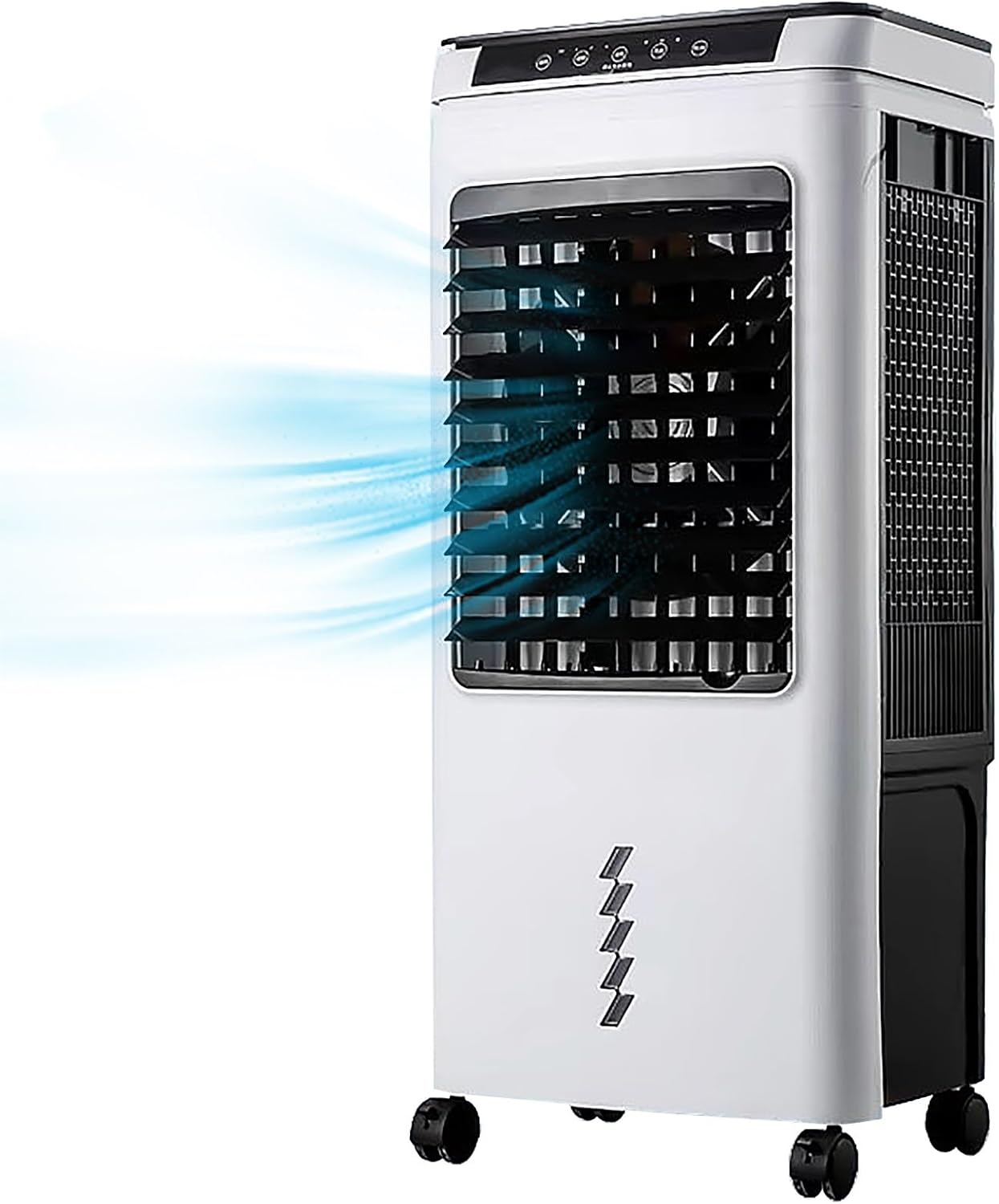 Powerful Swamp Cooler, Portable Air Conditioners, Indoor Evaporative Air Cooler, Swing Mode, Remote Included, 4 Caster Wheels