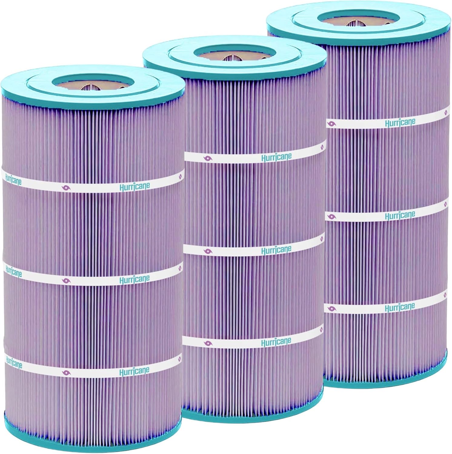 Hurricane Filters HF8411-01P 3 Pack Platinum Purple Pool Filter Cartridge - Replacement for PWWCT75, Unicel C-8411, Filbur FC-1255, Waterway Clearwater II Pro-Clean 75 Above Ground Cartridge