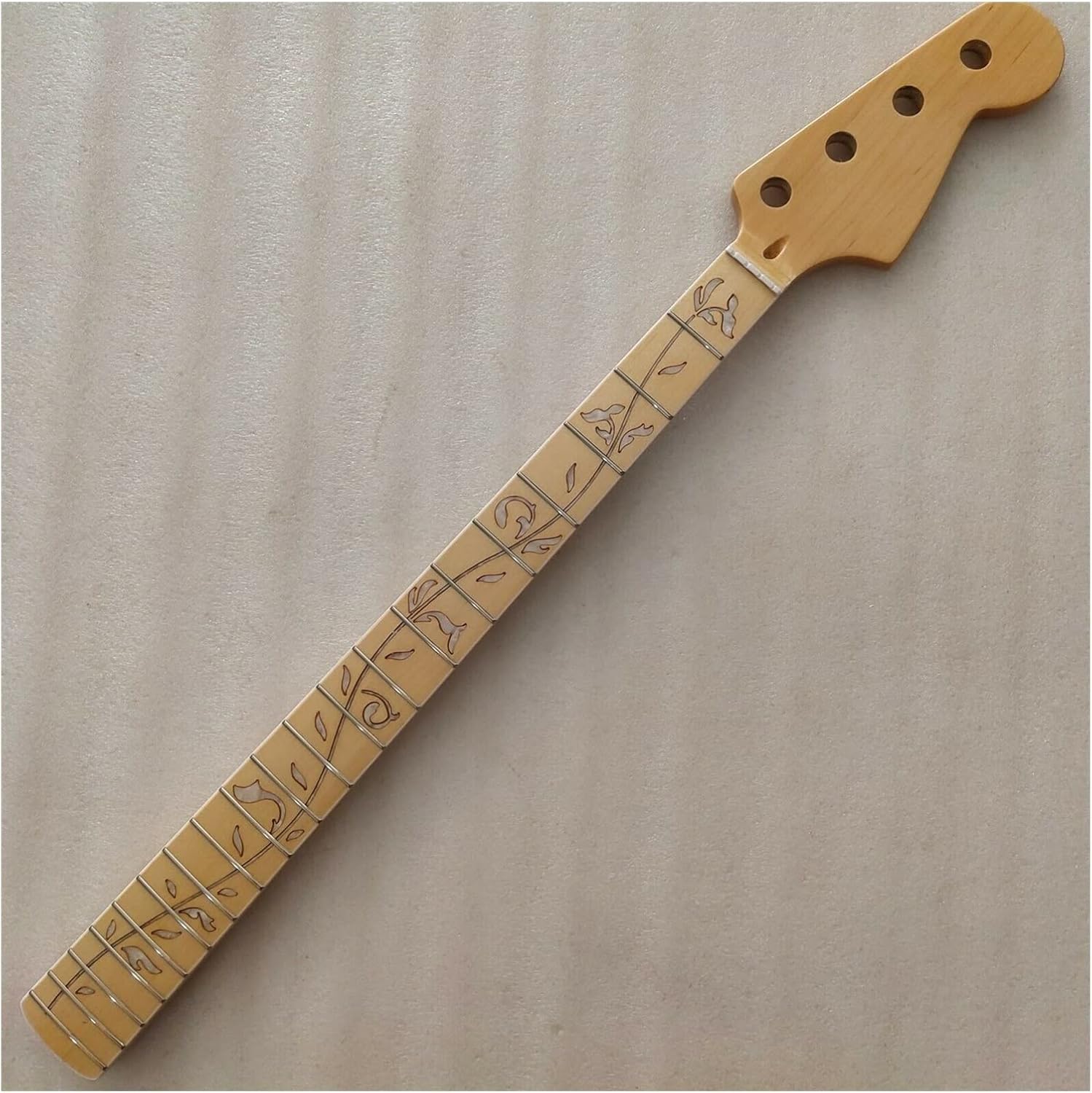 TSTS Maple 20 Fret P Bass Guitar Neck Replacement 4 String Maple Fingerboard Inlay Guitar ​Neck Replacement