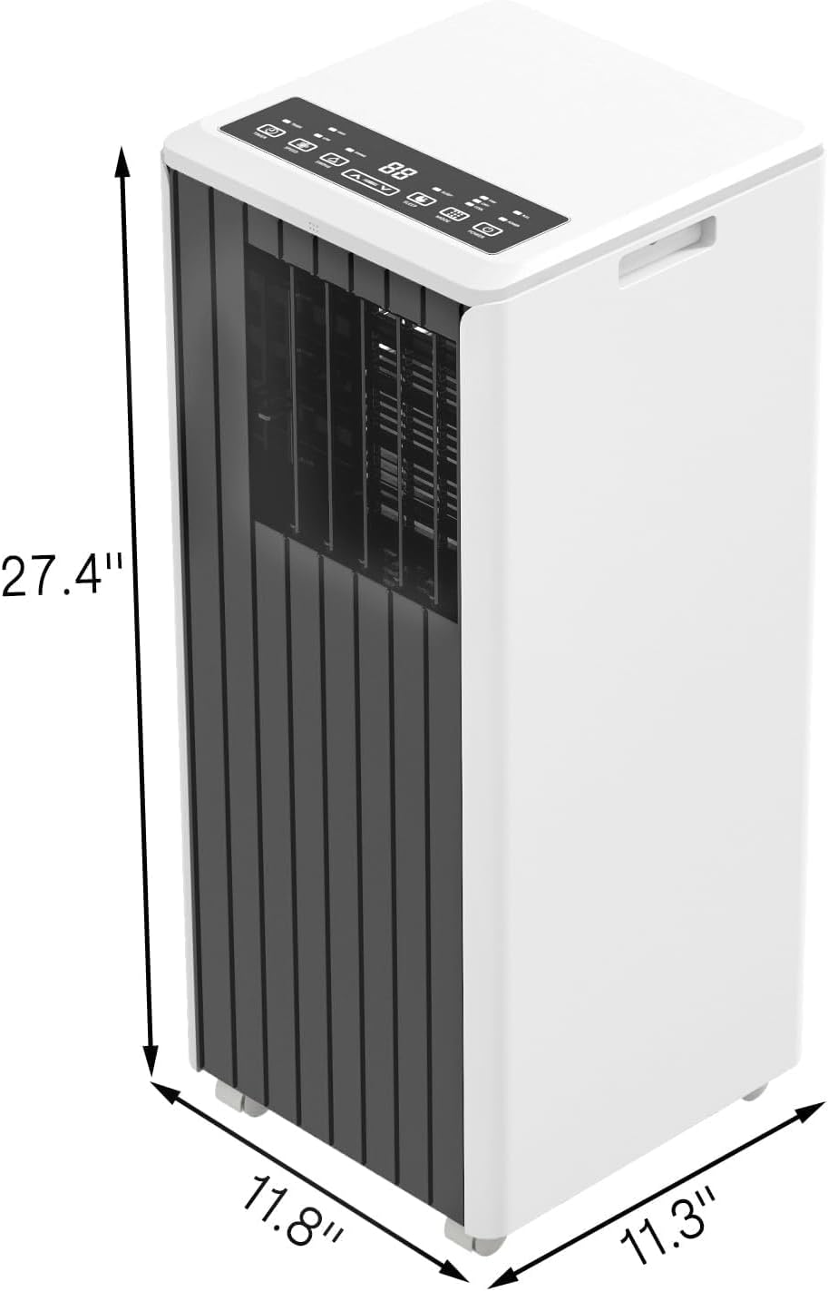 Portable Air Conditioner 8000 BTU– Compact 3-In-1 AC Unit With Cooling, Dehumidifier & Fan, Energy-Efficient Portable Air Conditioner With Remote & 24H Timer for Rooms Up to 350 Sq Ft（Grey）