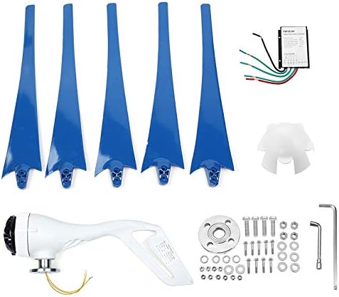 6000W Horizontal Wind Generator 3/5 Blades 12V/24V Wind Turbines Generator with Controller Windmill Energy Turbines Charge,12v,5 Blades