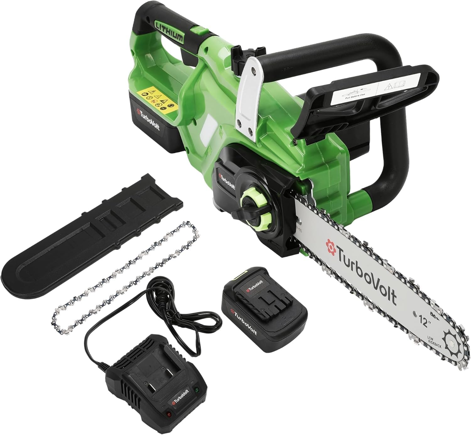 20V 12 Inch Cordless Chainsaw, 3000RPM Brushless Motor, 4Ah Battery & Charger, Auto Oiler, Tool-Free Tension | DynaVolt Power chain saw for Tree Pruning, Cutting Firewood, Trimming & Storm Cleanup