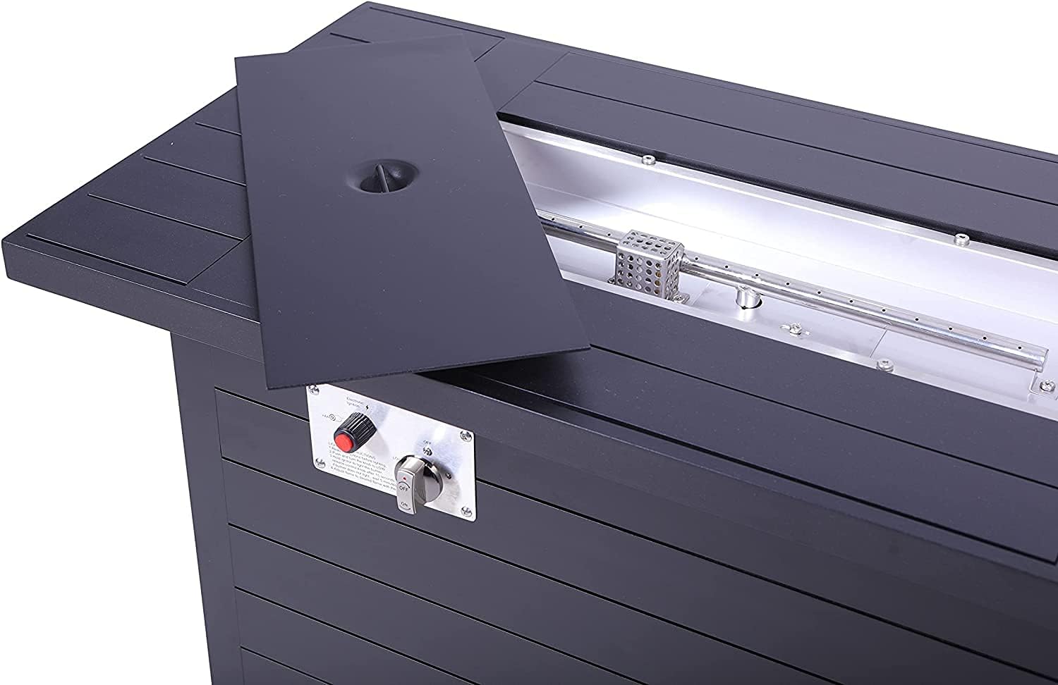 Fire Pit for Outdoor Home Garden Backyard Fireplace Resort Grade Table Fire Pit [CM-4275] (Table Fire Pit - Gray, Size :- 25'' H x 52'' W x 52'' D)