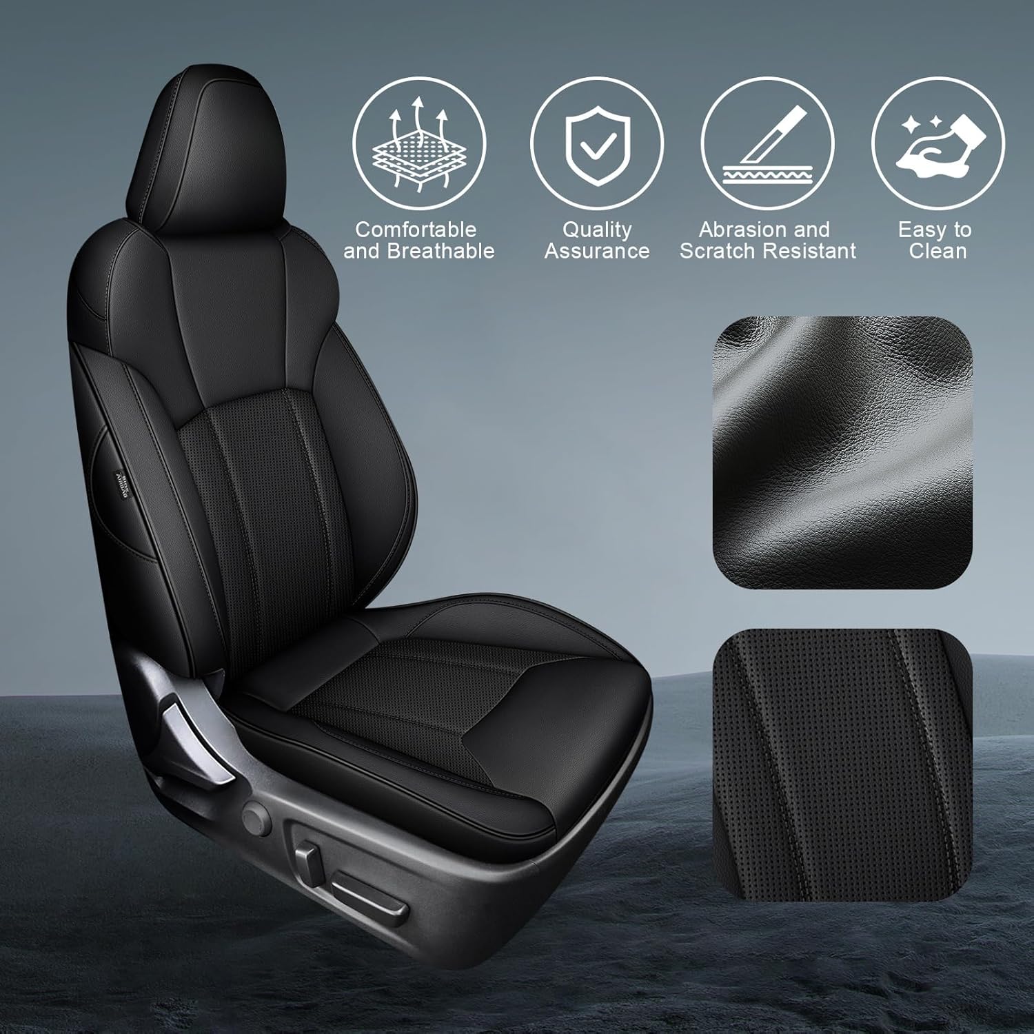 Car Seat Cover for Subaru Outback Seat Covers 2020 2021 2022 2023 2024 2025 Accessories - Full Set Black Car Seat Protector