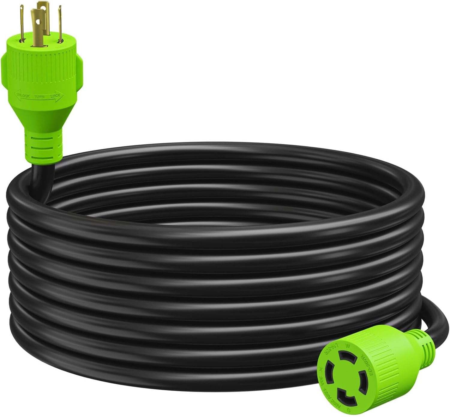 LCEXTG425 30 25' 125/250V 4 Prong Generator/Industrial Locking Extension Cord LC-EXT-G425