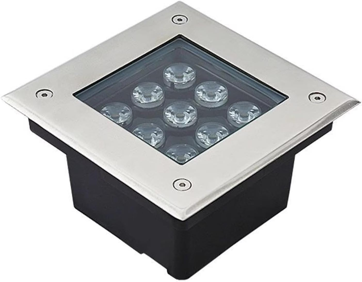 Outdoor LED Well Light Square Ground Light IP66 Waterproof Garden Underground Light AC85-110V for Patio, Pathway, Yard, Driveway, Lawn Landscape Light
