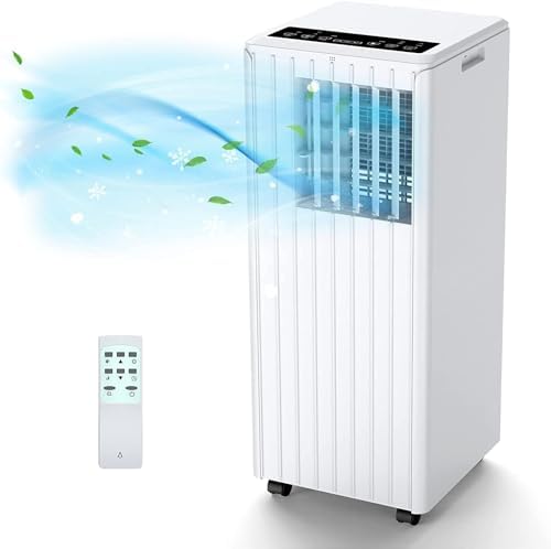 8000Btus Portable Air Conditioner with Cooling, Dehumidifier, Fan 3-IN-1 Indoor AC, 24H Timer, 2 Wind Speeds, Sleep Mode, Portable AC with Remote Control for Home Offices Garage