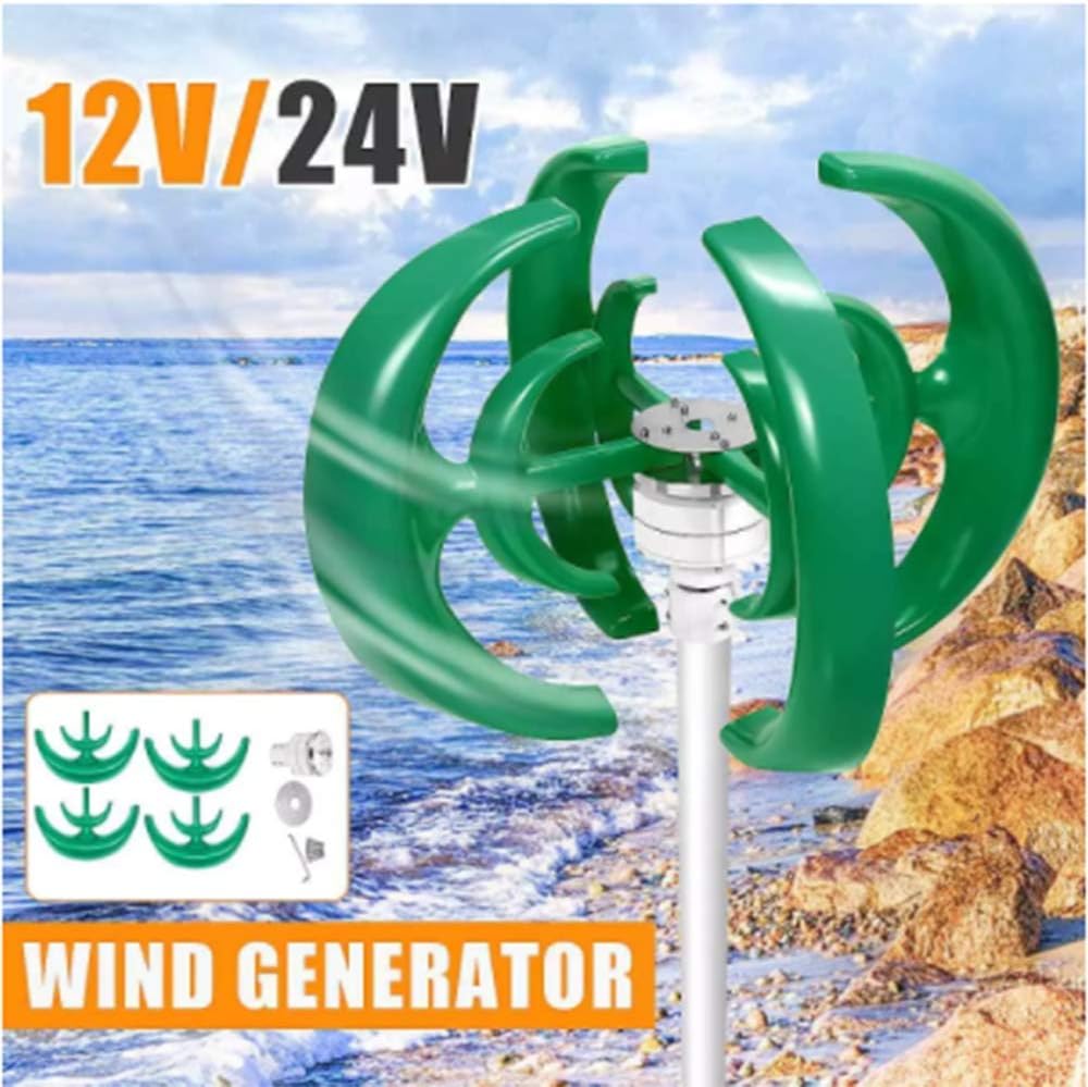4200W 12V 24V Vertical Axis Wind Turbines Generator Lantern 4 Blades Motor Kit Windmill Energy Charge Turbines for Home Camping,24v