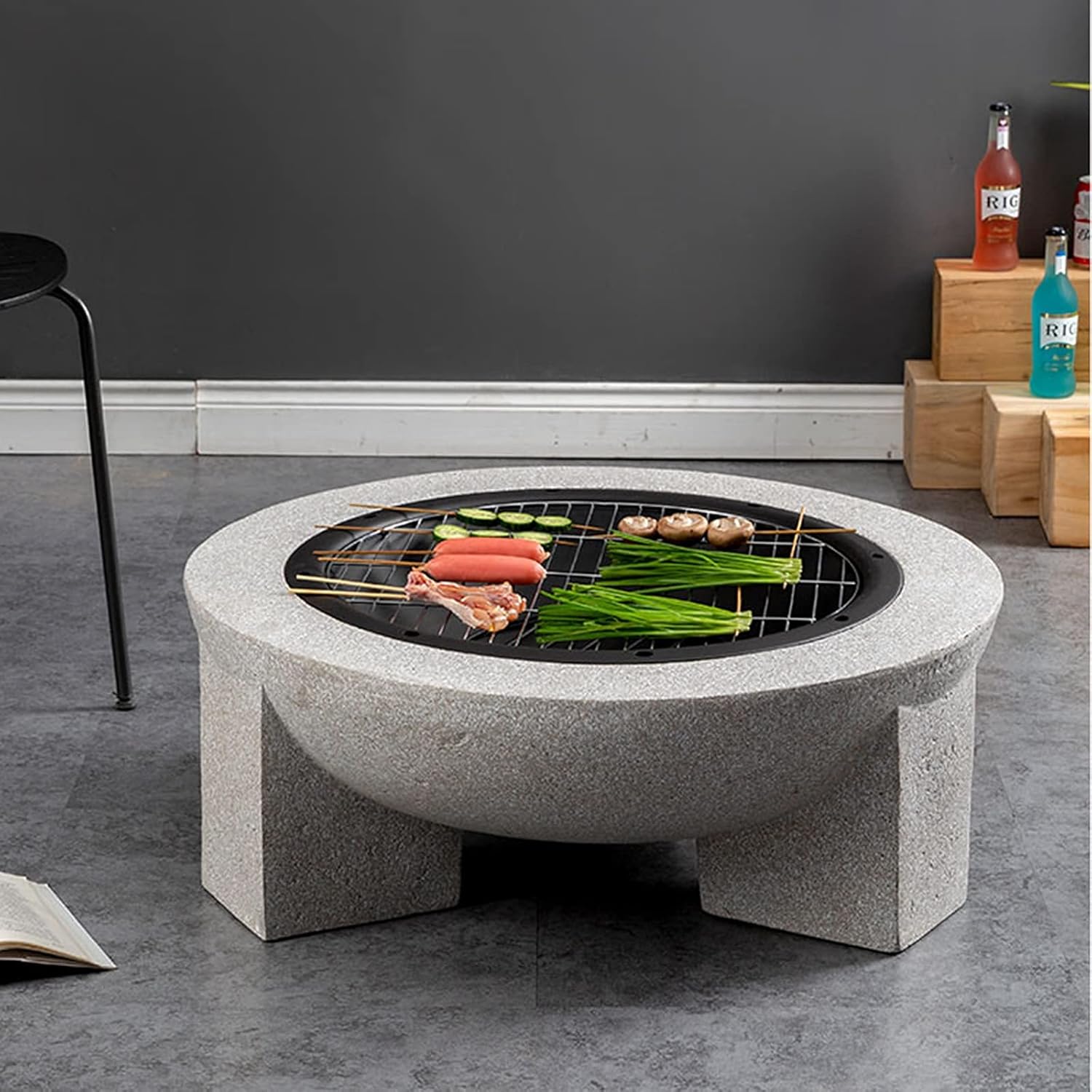 Fire Pit 30 inch fire Pit, Wood Burning fire Pit Table, Outdoor Garden Barbecue fire Pit, Heater, ice Pit