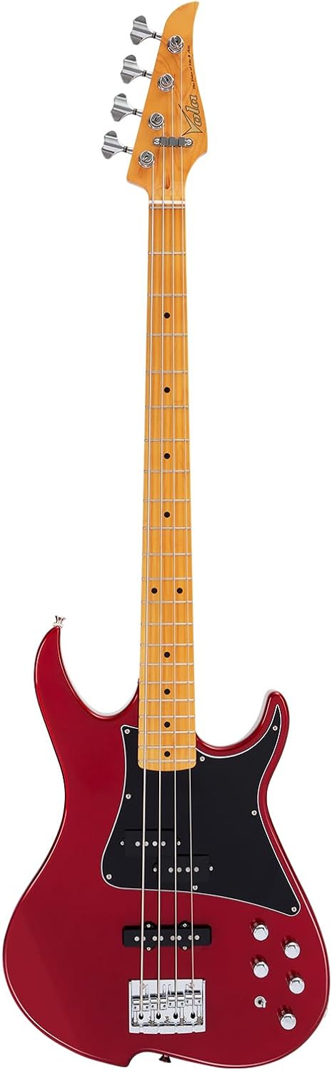 Vola Electric Bass ZVA 4P MF Bass Candy Apple Red Gloss Handmade in Japan MIJ Gotoh Bridge Gotoh Tuner 4 Strings Modern C Neck For All Levels