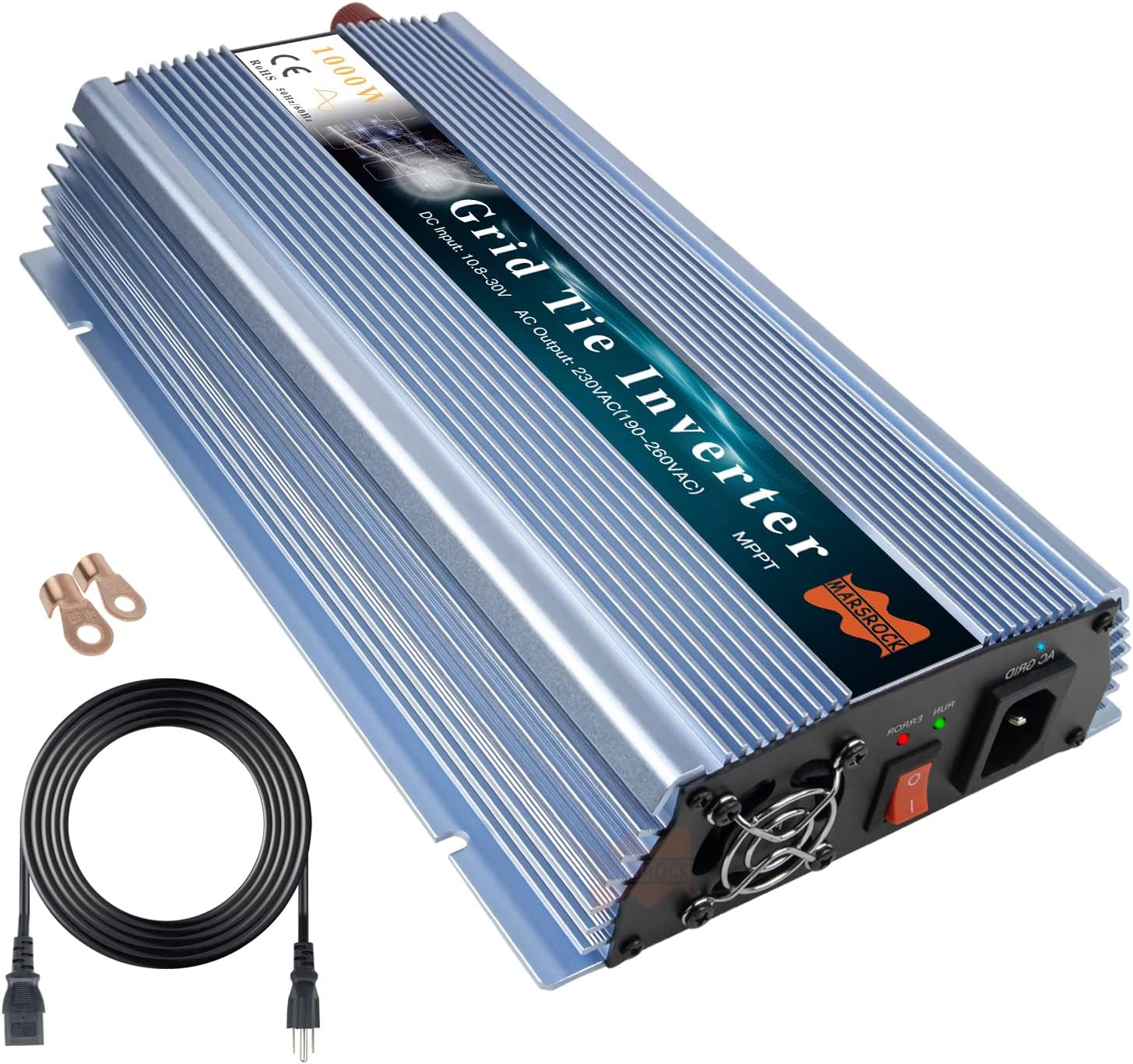 1000W MPPT Pure Sine Wave Grid-Tie Micro Inverter, Converts 10-30V DC to 110V/120V AC, Perfect for Home Solar or Wind Power Systems.