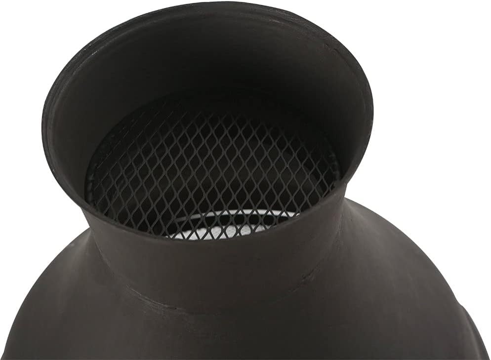 BALI OUTDOORS Wood Burning Fire Pits Chimenea Outdoor Fireplace Wooden Firepit, Brown-Black