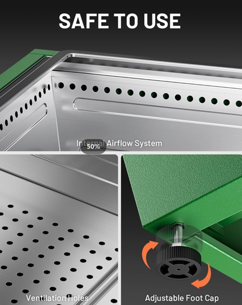 Portable Wood Stove Outdoor Heater for Patio, Smokeless Wood Burning Fire Pit with Insulated Base & Ash Pan Easy to Carry Portable Heater for Camping Backyard & Patio Use Green