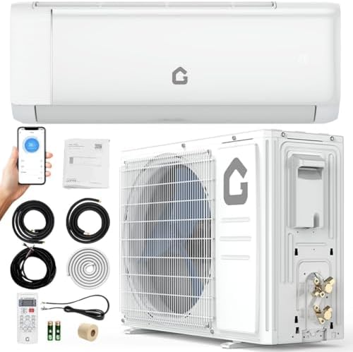 24000 BTU Mini Split Air Conditioner Heat Pump System,SEER2 21 Ductless Inverter AC Unit System with WiFi, Compatible with Alexa,Remote Control & Installation Kit, Cools Up to 1500 Sq.Ft, 208-230v